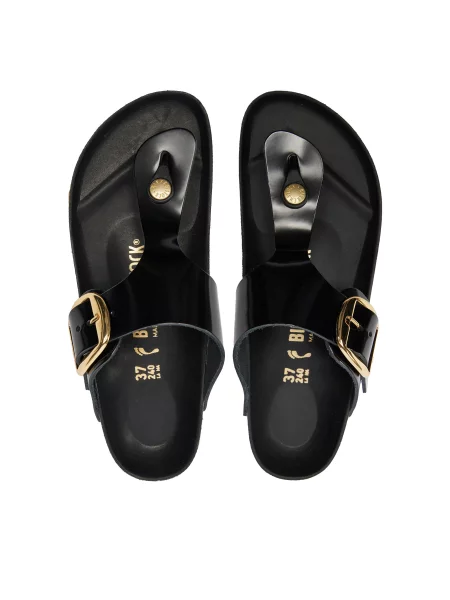 Δερμάτινα sneakers Birkenstock με αγκράφα μαύρο