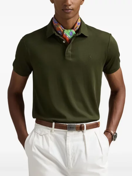 Fleecový kostkovaný běžecký spodní díl plavek Polo Ralph Lauren oranžový