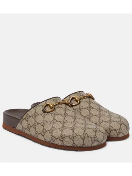 Papuci tip mules Gucci bej