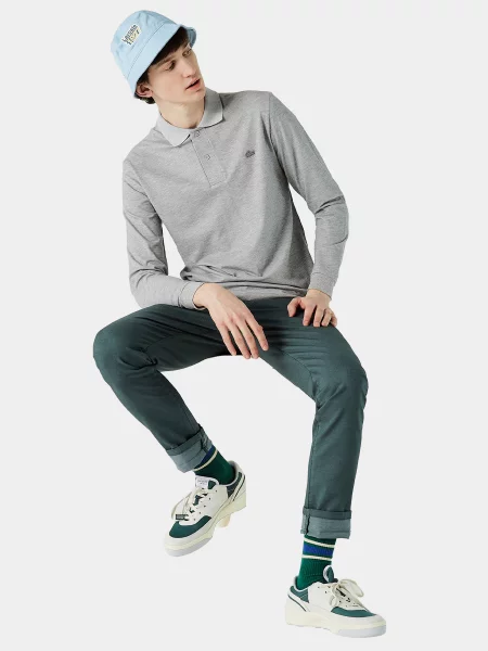 Поло Lacoste серое
