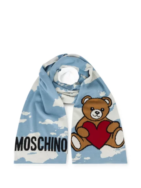 Ursuleț de pluș fular Moschino cu imagine albastru