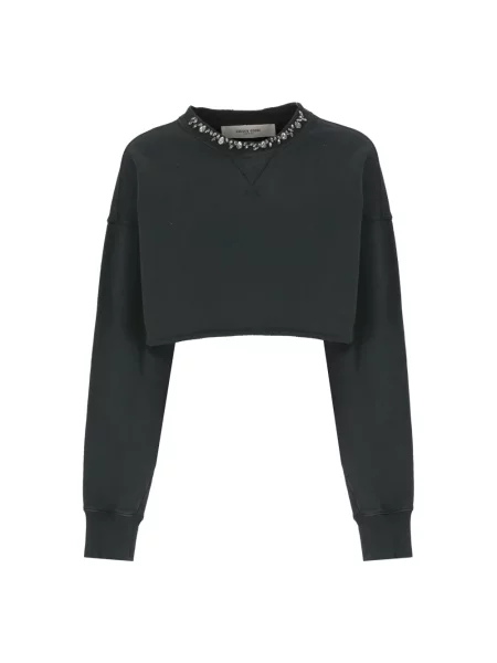 Kołnierzykowy bluza Golden Goose o krotszym kroju czarna