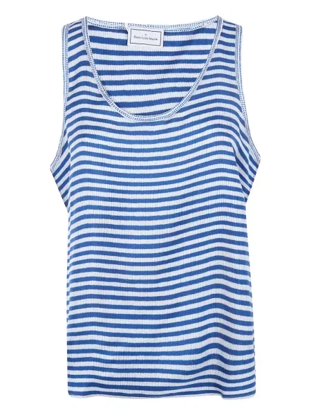 Jedwabna podkoszulka Pierre Louis Mascia w paski niebieska