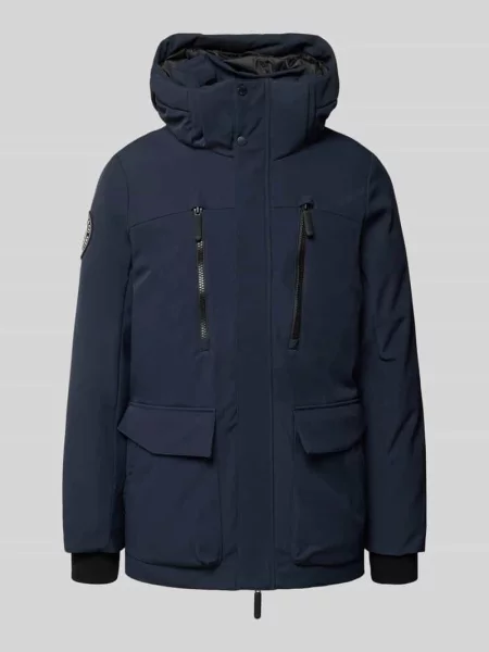 Parka z kapturem i z patką Superdry granatowa