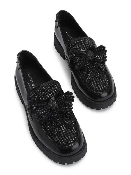 Кожаные мокасины Kurt Geiger London с бантом черные