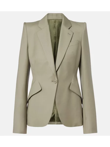 Sacou Mcqueen de lână verde