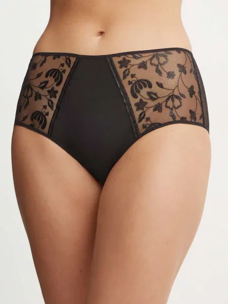 Бикини Chantelle от полупрозрачна материя черно