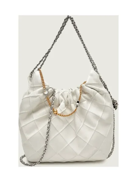 TORY BURCH De piele geantă pe umăr Fleming alb