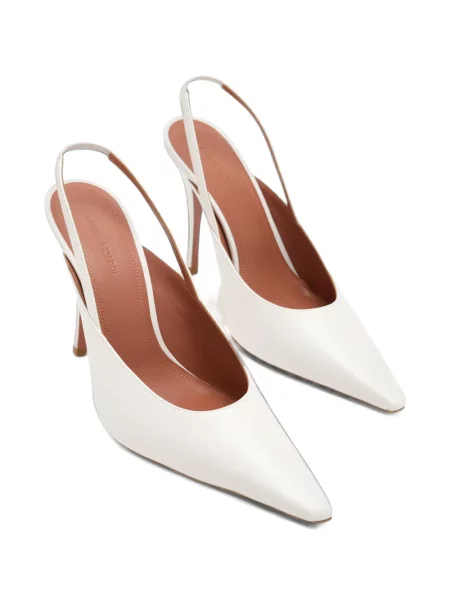 Pantofi cu toc Amina Muaddi slingback alb