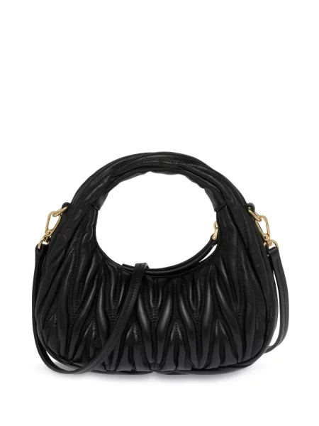 Geantă shopper Miu Miu din piele negru