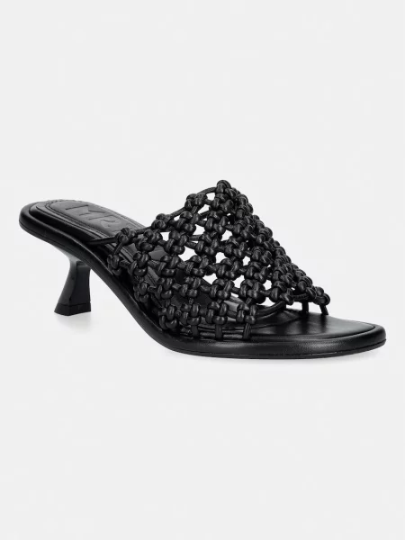 Souliers Martinez papuci cu înalt dame din piele MARIZA negru