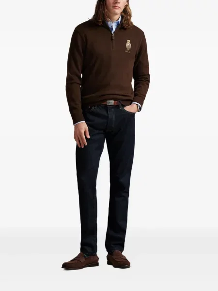 Ριγέ polo Polo Ralph Lauren με κουκούλα με αυτόγραφο λευκό