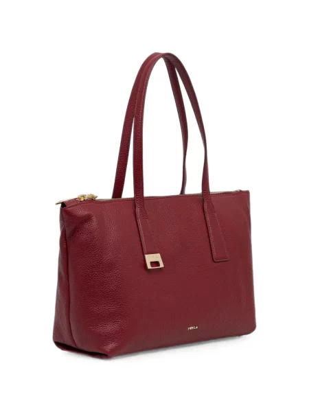 Geantă shopper Furla din piele roșu