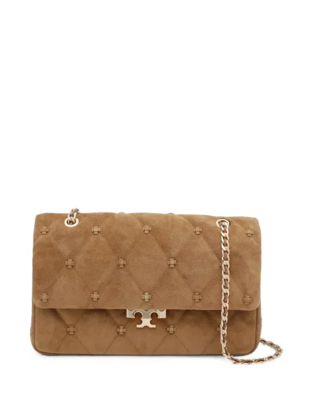 Geantă Tory Burch din piele de căprioară maro