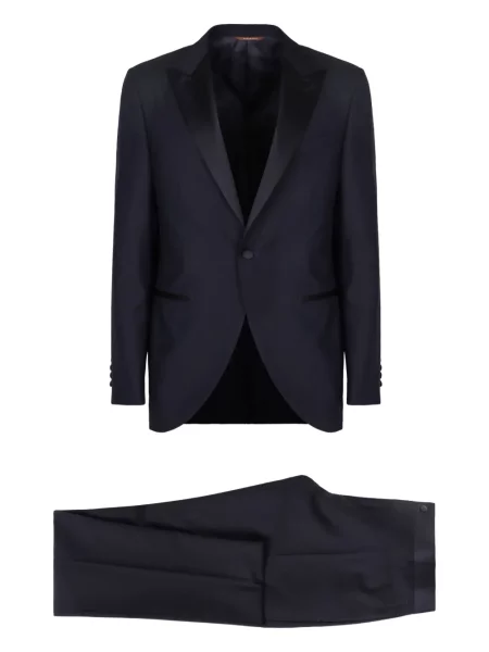 Costum Canali din satin de costum albastru