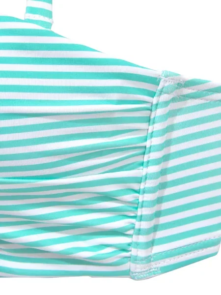 S.Oliver Costum de baie două piese albastru deschis alb