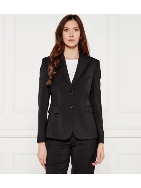 BOSS BLACK de lână sacou juleah | regular fit negru