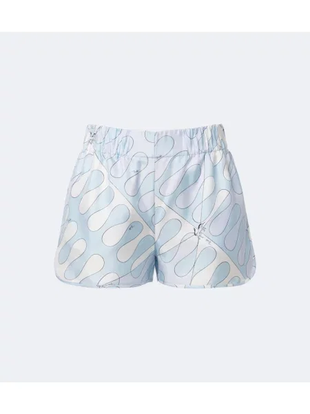 Pantaloni scurți Pucci de mătase albastru