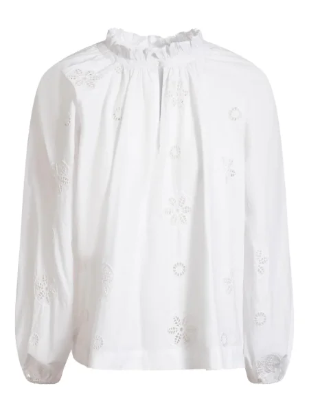 Bluză Merlette cu broderie alb