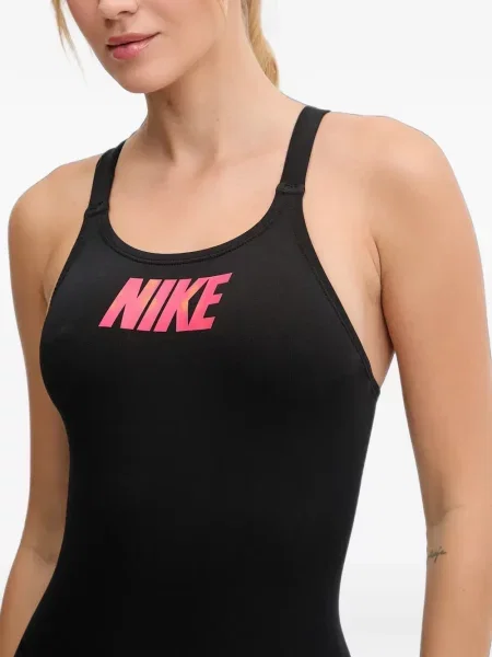 Slip de baie Nike cu cordon cu imagine tricotate albastru