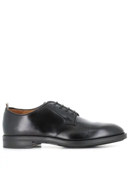 Pantofi derby Officine Creative cu șireturi din piele negru
