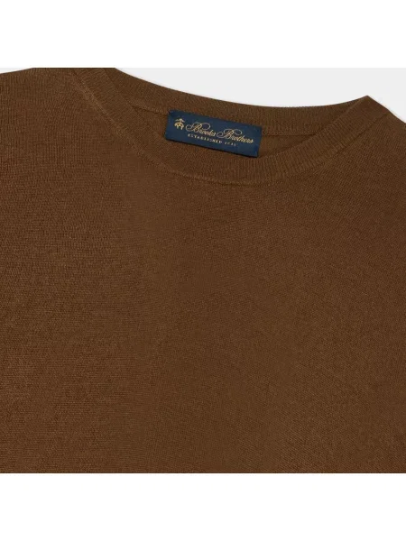 Sweter Brooks Brothers z kaszmiru brązowy