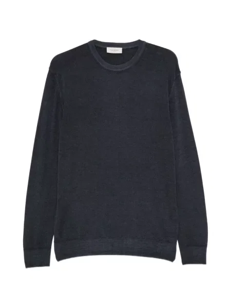 Pulover Piacenza Cashmere din cașmir cu decolteu rotund albastru