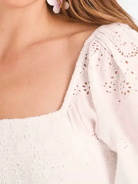 Rochie mini Loveshackfancy de costum alb