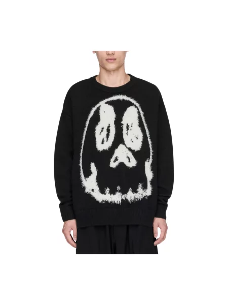 DZIANINOWY SWETER Z GRAFIKĄ CHITO czarny
