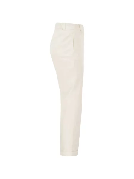 Pantaloni Peserico conici alb