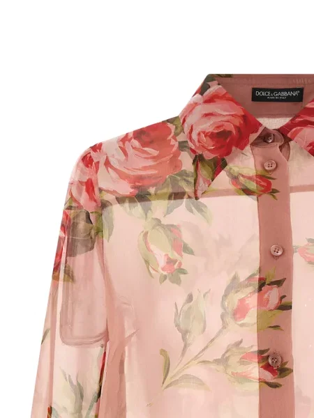 Cămașă Dolce & Gabbana de mătase roz
