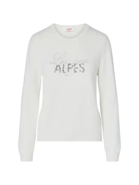 Pulover Liu Jo cu broderie alb