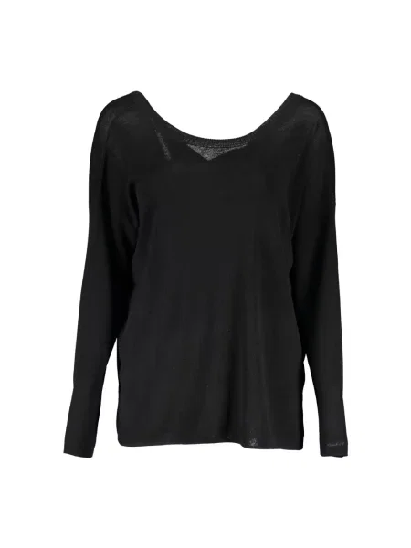 Sweter Gant z długim rękawem wełniany elegancki czarny