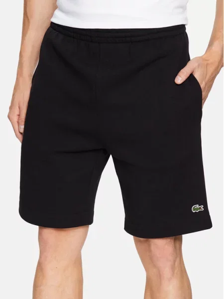 Lacoste szorty dresowe z bawełną czarne