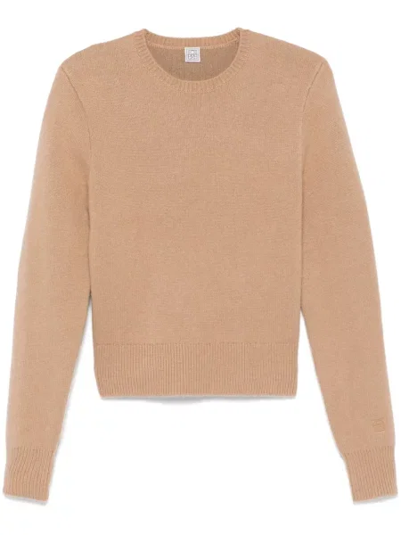 Cropp pulover Toteme cu decolteu rotund maro