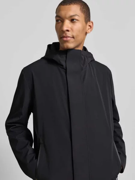 Płaszcz funkcyjny o kroju regular fit z materiału wodoodpornego Strellson czarny