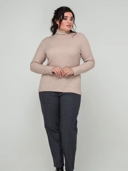 Водолазка All Posa вовна/поліестер бежевий