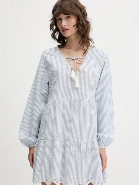 Superdry sukienka mini rozkloszowana niebieski