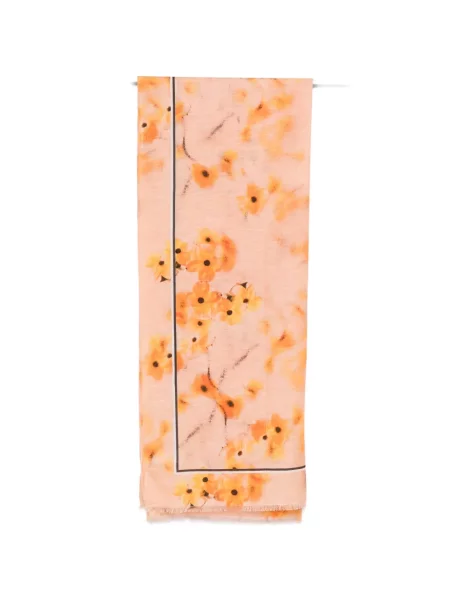Fular Marc O'polo cu model floral cu imagine portocaliu