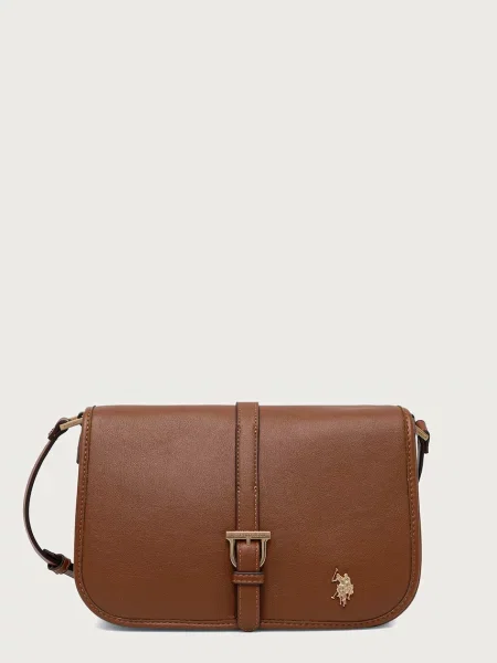 U.S. Polo Assn. geantă crossbody pentru femei cu imitație de piele NANTUCKET maro