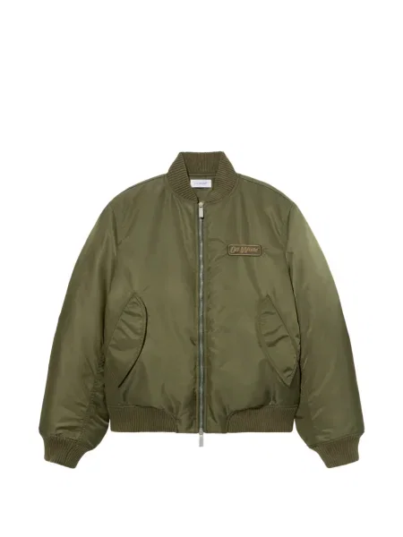 Haftowany kurtka bomber Off-white biały