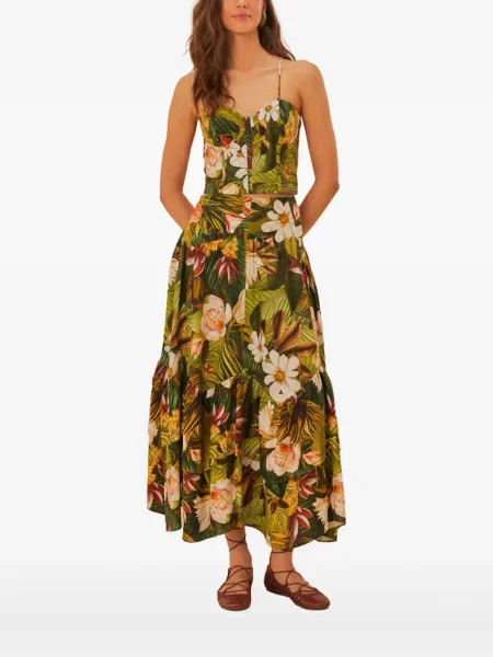 Bluzka Farm Rio z nadrukiem o krotszym kroju zielona