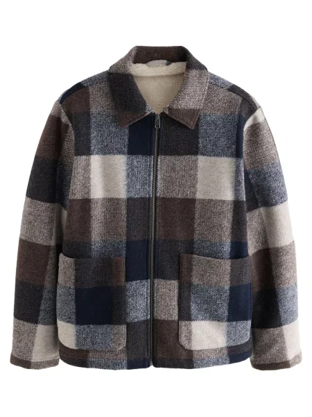 Next Prehodna jakna mornarska / temno rjava / pikčasto rjava / svetlo siva