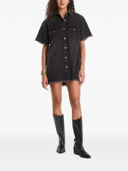 Gulerat rochie tip cămașă Allsaints negru