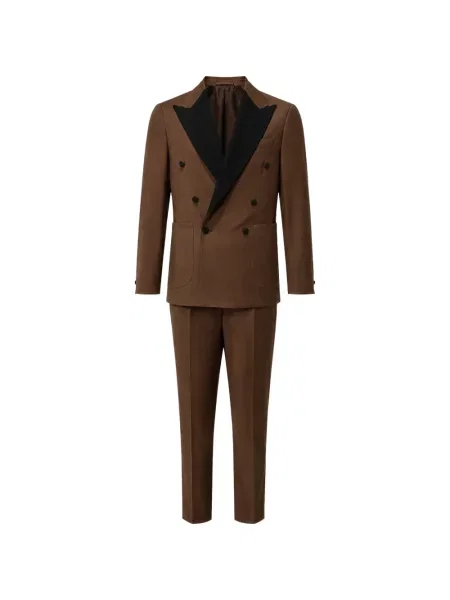 Costum Franzese Collection cu două rânduri de nasturi maro