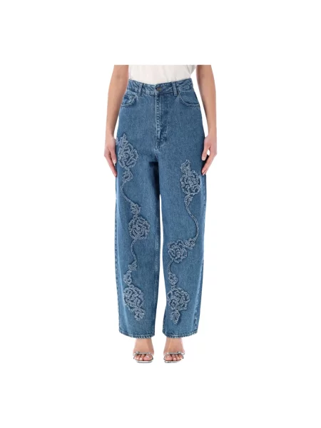 Boyfriendy Rotate Birger Christensen w kwiatki niebieskie