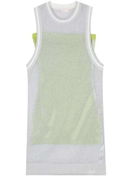 Mała sukienka mini Liu Jo żakardowa garniturowa zielona