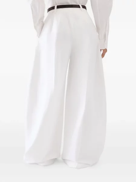 Pantaloni Jacquemus plisate alb