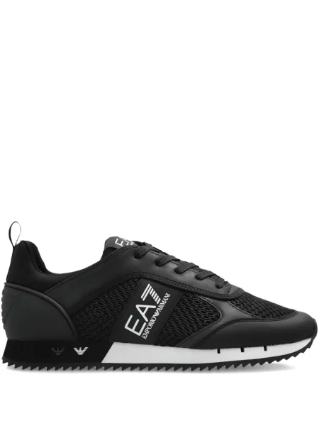 Sneakerși Ea7 Emporio Armani cu șireturi din dantelă negru