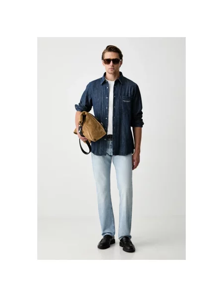 Koszula Armani Exchange niebieska